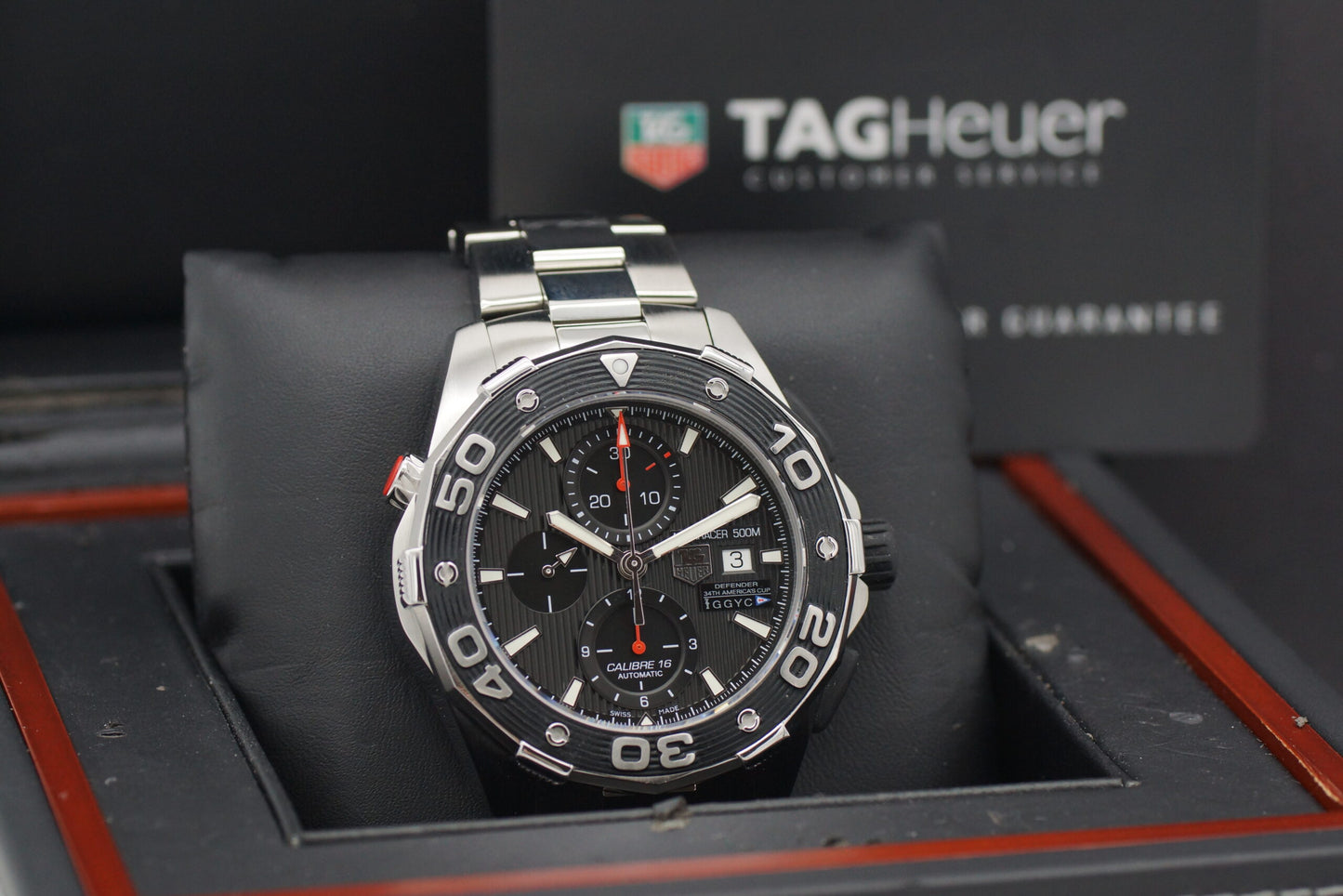 Tag Heuer AquaRacer 500M Defender CAJ2112 Black Limited Edition Full Set 2014