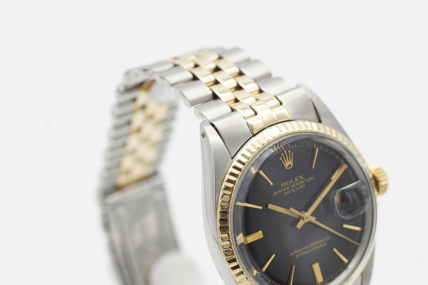 Rolex Datejust 36 Bicolor 1601 Schwarz Etui 1971