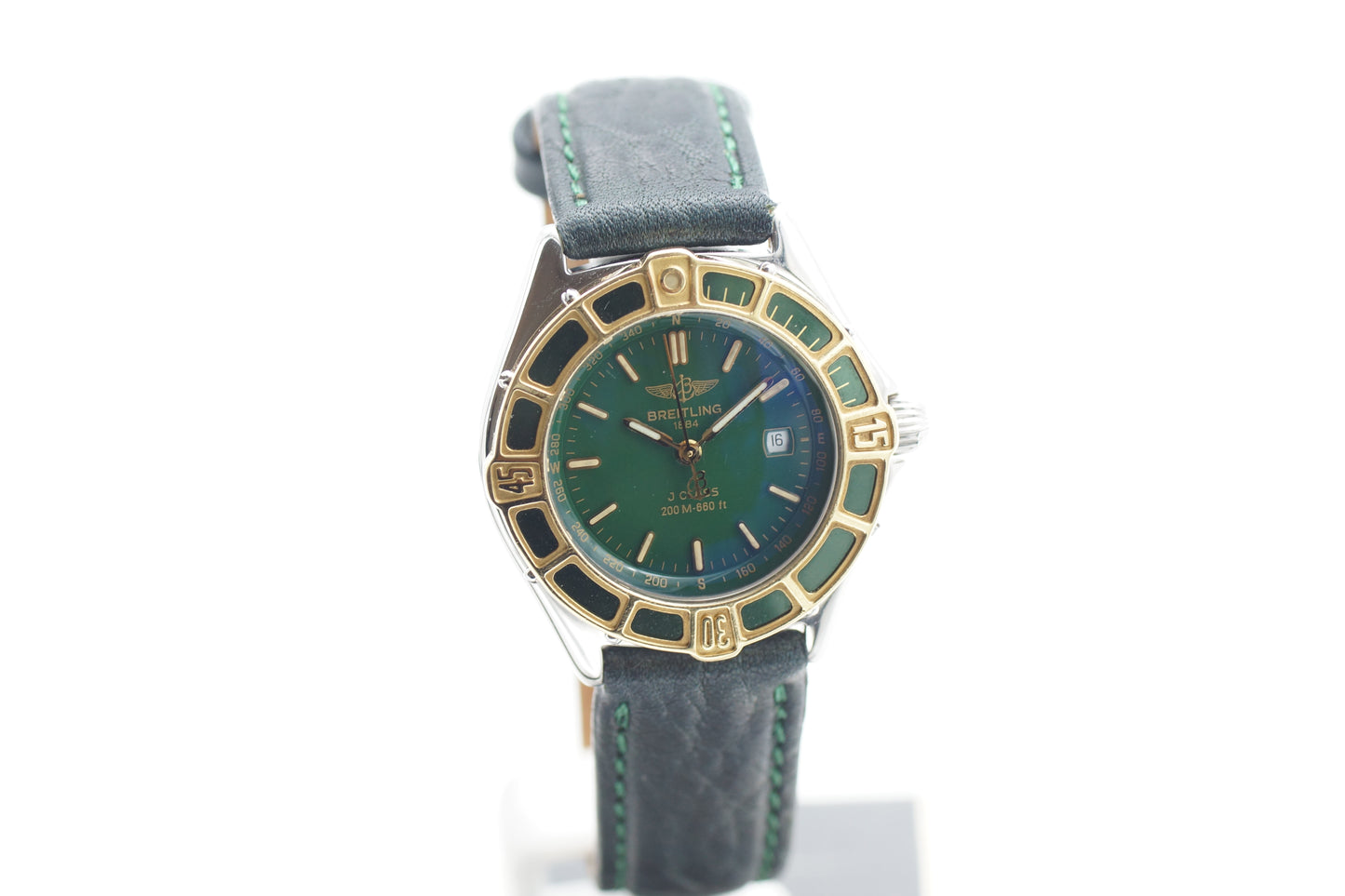 Breitling Lady J Grün D52065 Bicolor