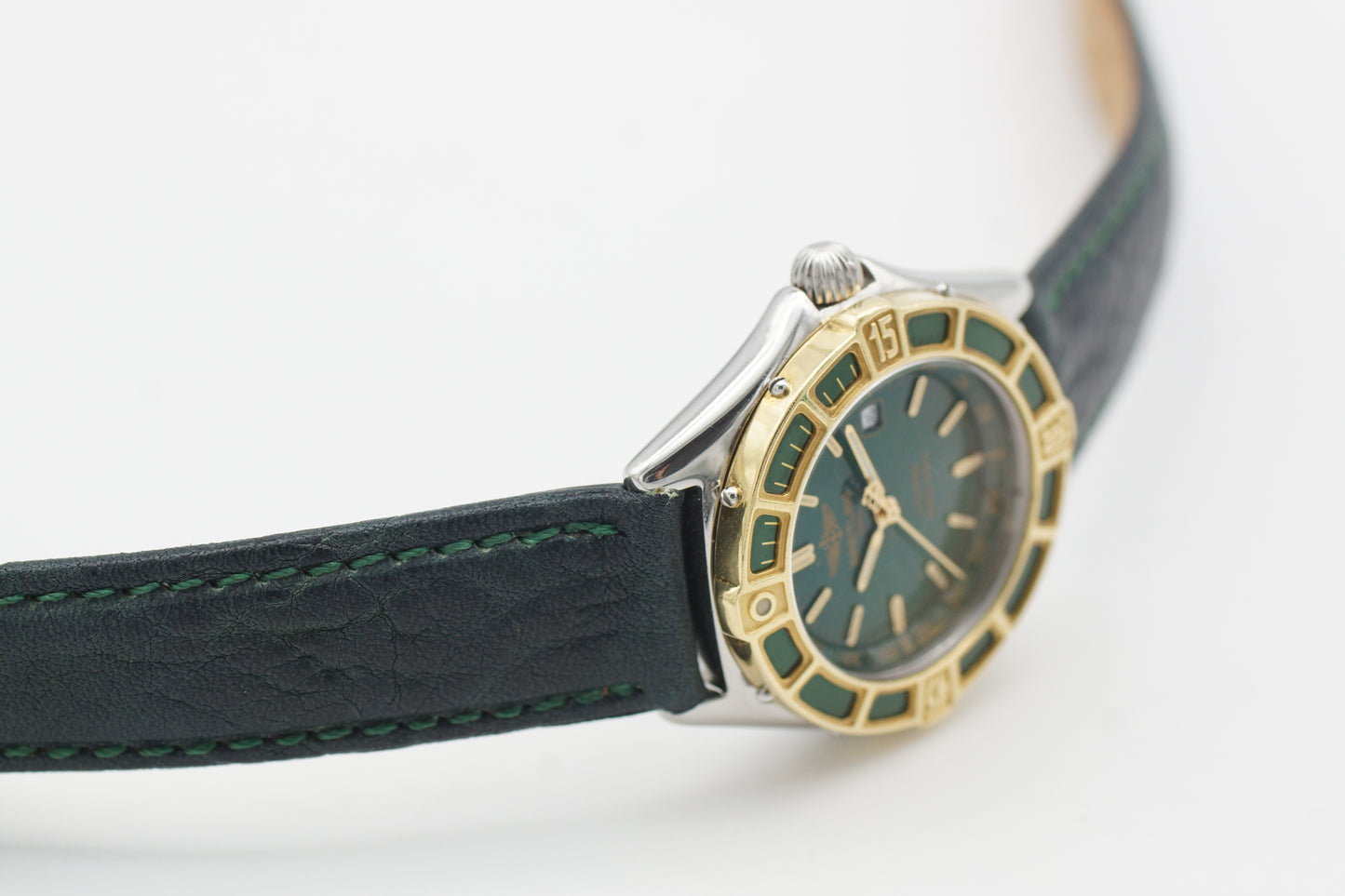 Breitling Lady J Grün D52065 Bicolor
