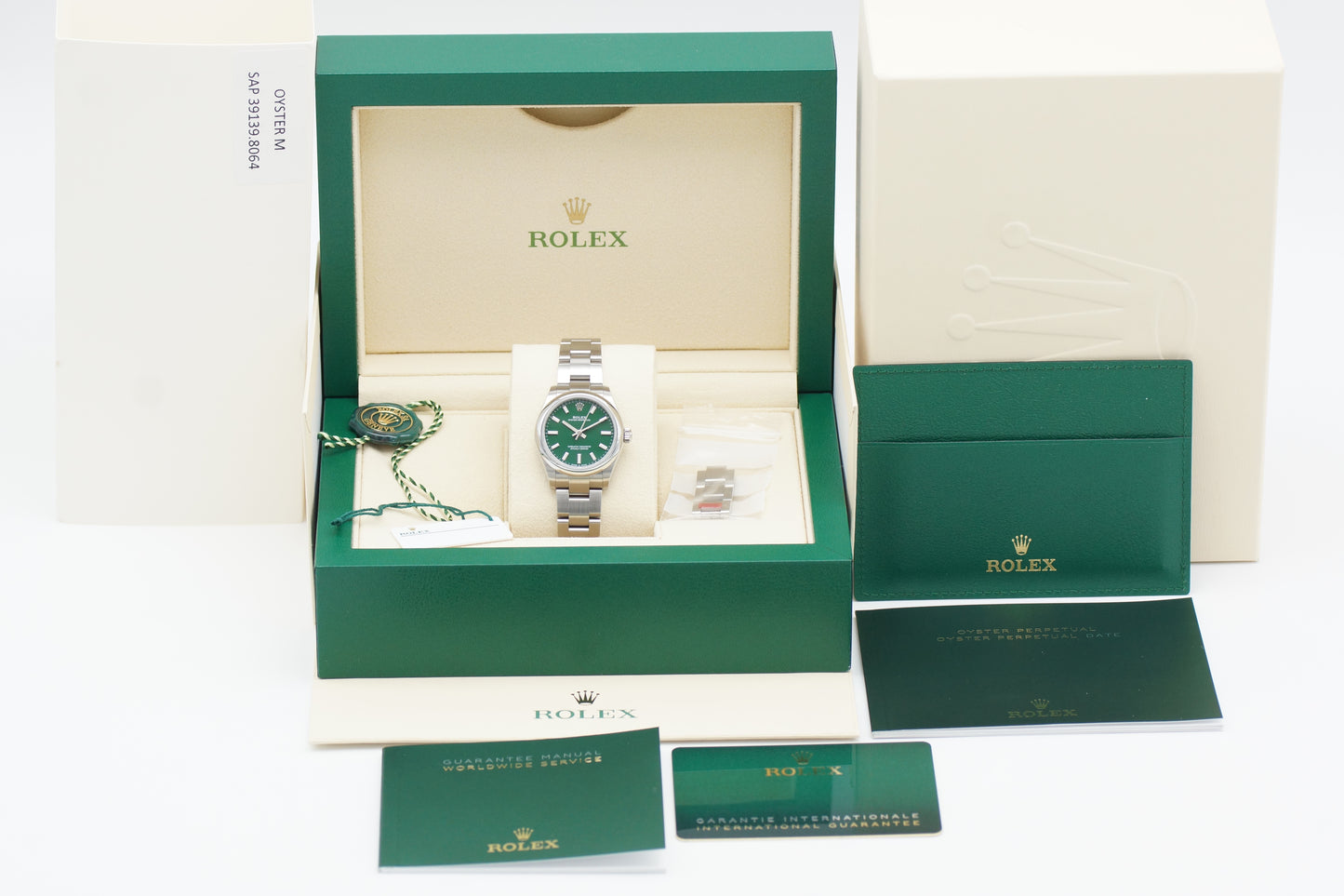 Rolex Oyster Perpetual 31 Grün 277200 Full-Set 2022 (LC100)