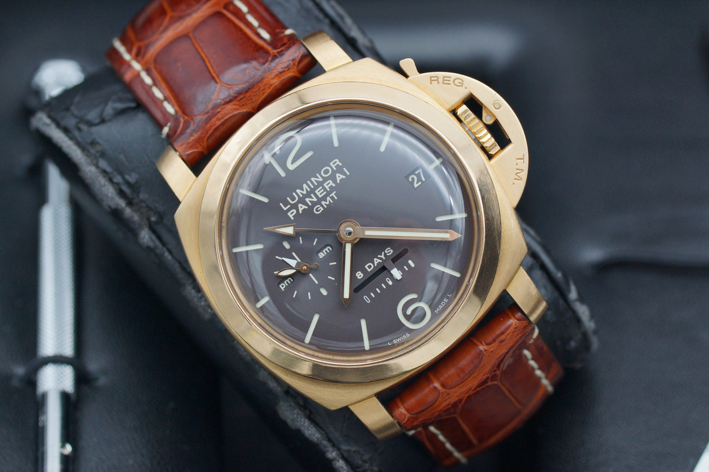 Panerai Luminor 1950 8 Days GMT PAM289 Roségold Full-Set 2010