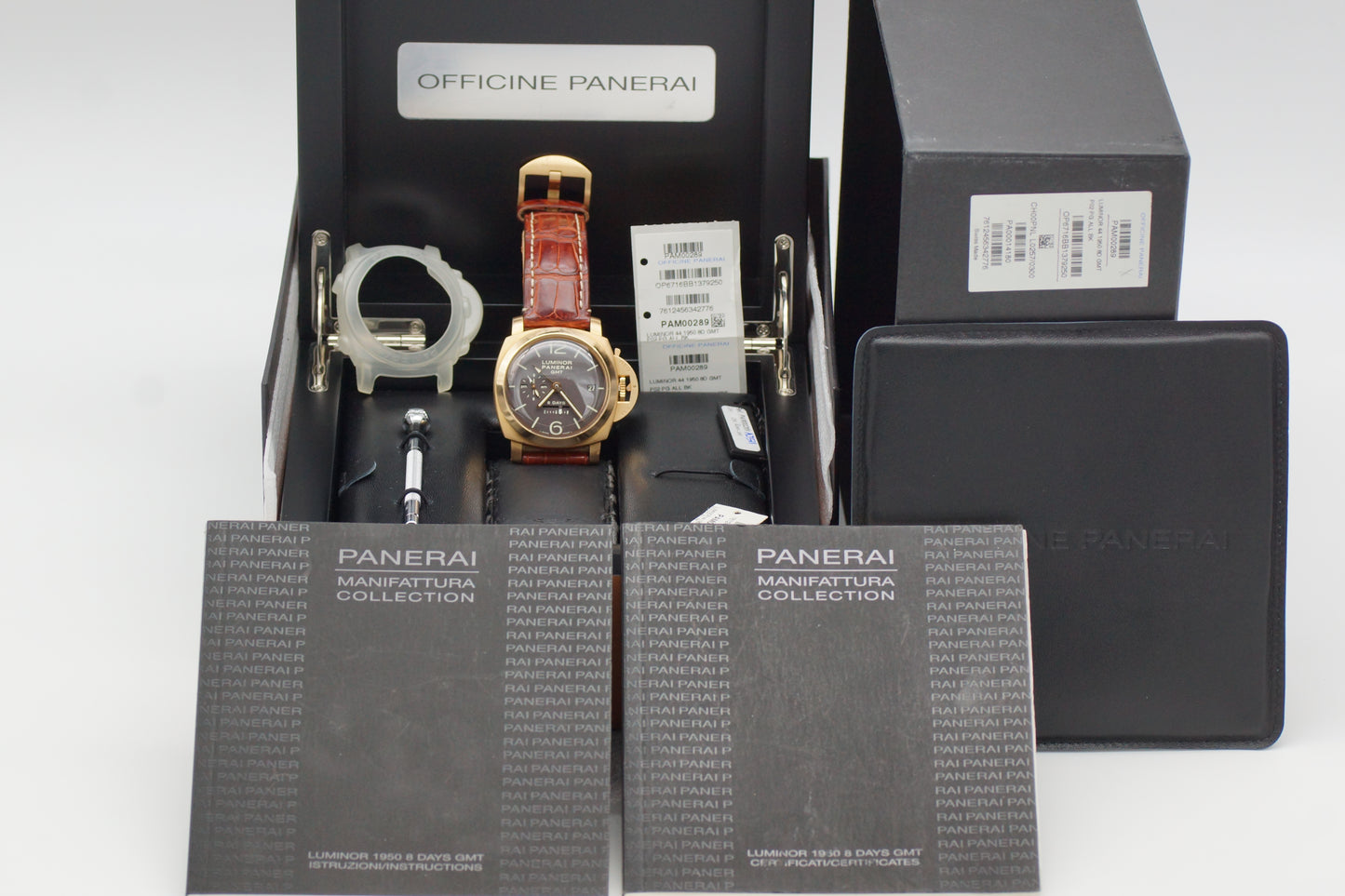 Panerai Luminor 1950 8 Days GMT PAM289 Roségold Full-Set 2010