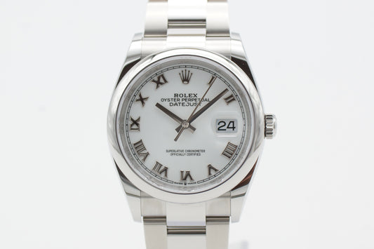 Rolex Oyster Datejust 36 Weiß 126200 Full-Set 2023