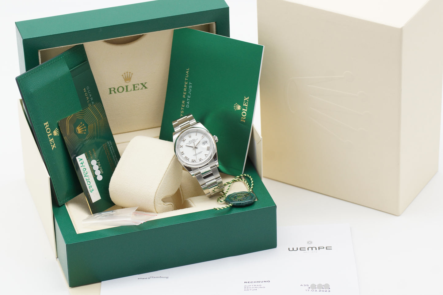 Rolex Oyster Datejust 36 Weiß 126200 Full-Set 2023