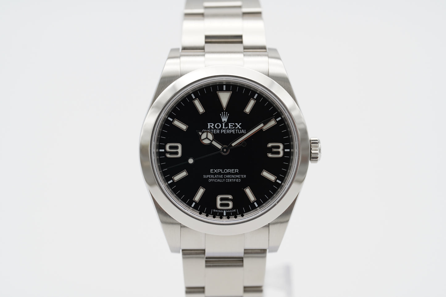 Rolex Explorer I 214270 Schwarz 39 mm MK2 Full-Set 2019 DE
