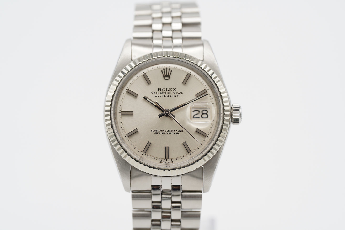Rolex Datejust 36 Jubilee Silber 1601 Etui 1971 Box/Servicepapiere