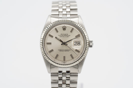 Rolex Datejust 36 Jubilee Silber 1601 Etui 1971 Box/Servicepapiere