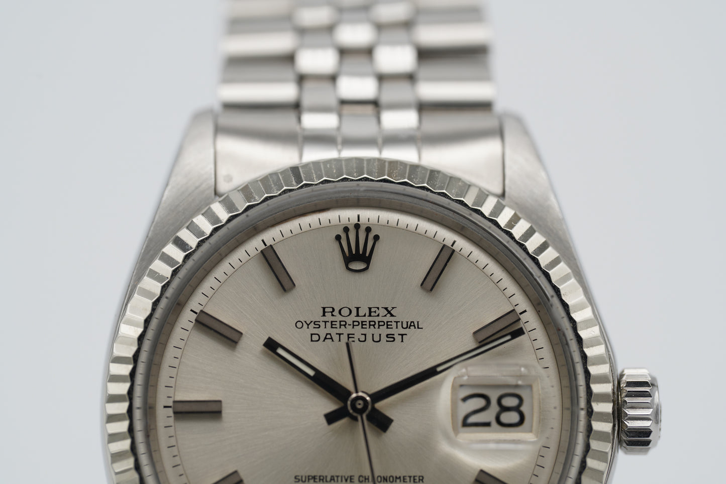 Rolex Datejust 36 Jubilee Silber 1601 Etui 1971 Box/Servicepapiere