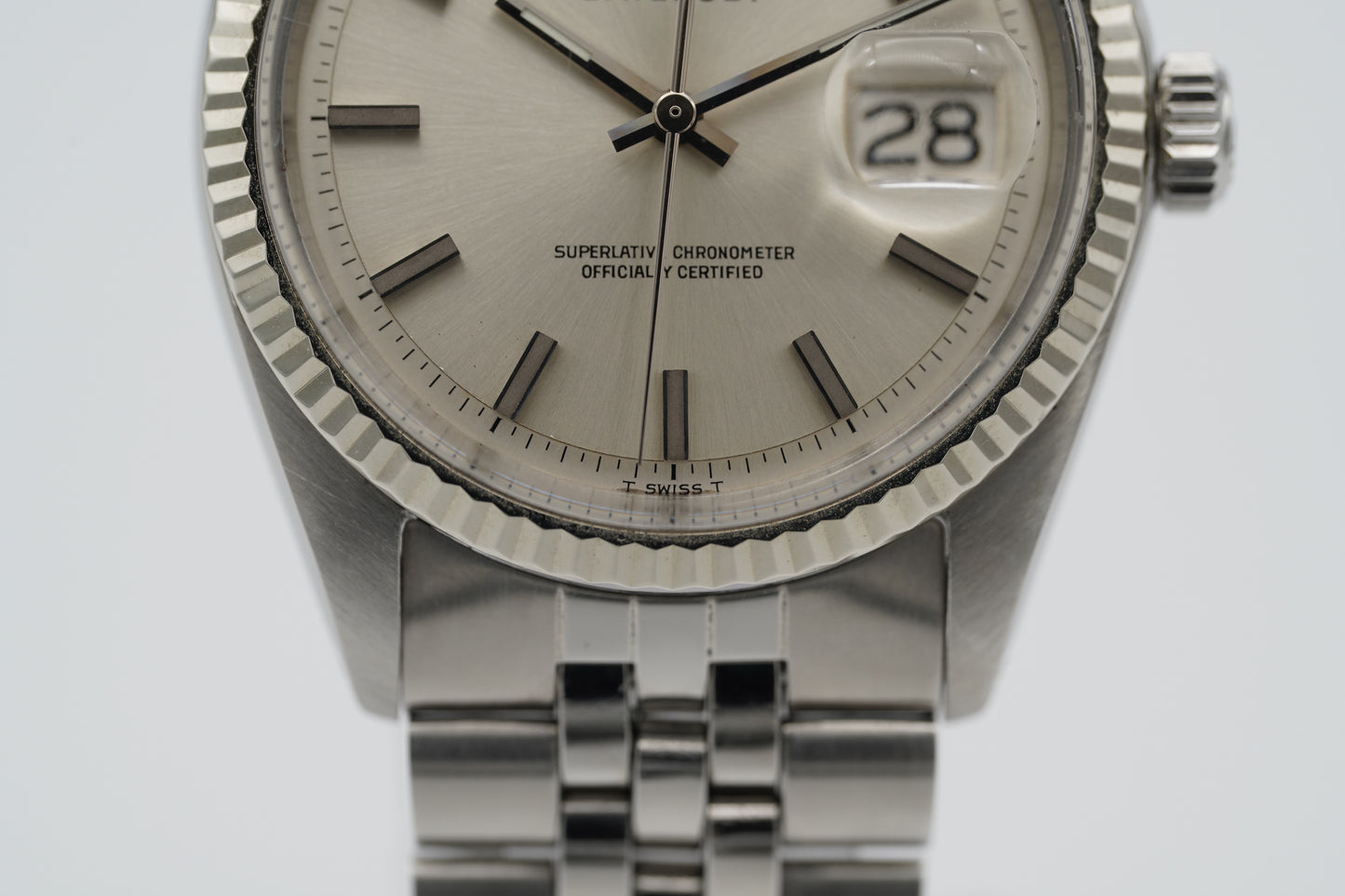 Rolex Datejust 36 Jubilee Silber 1601 Etui 1971 Box/Servicepapiere