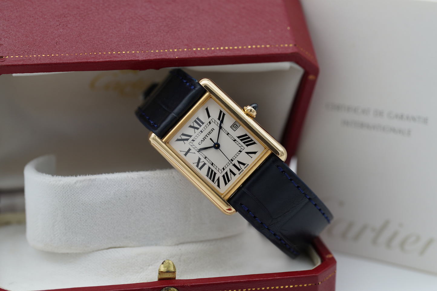 Cartier Tank Louis 18K Gelbgold W1529756 Box/Papiere 2003 DE