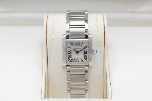 Cartier Tank Française Small W51008Q3 Weiß Full-Set 1998