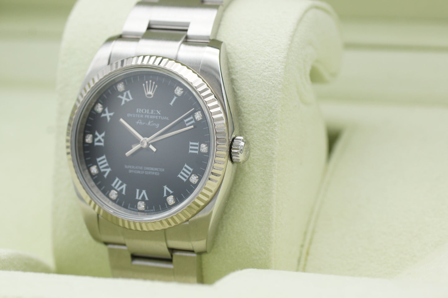 Rolex Air-King 34 Schwarz 114234 Full-Set 2012 LC100