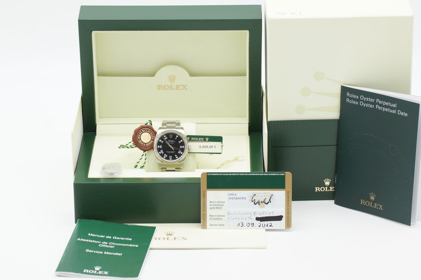 Rolex Air-King 34 Schwarz 114234 Full-Set 2012 LC100