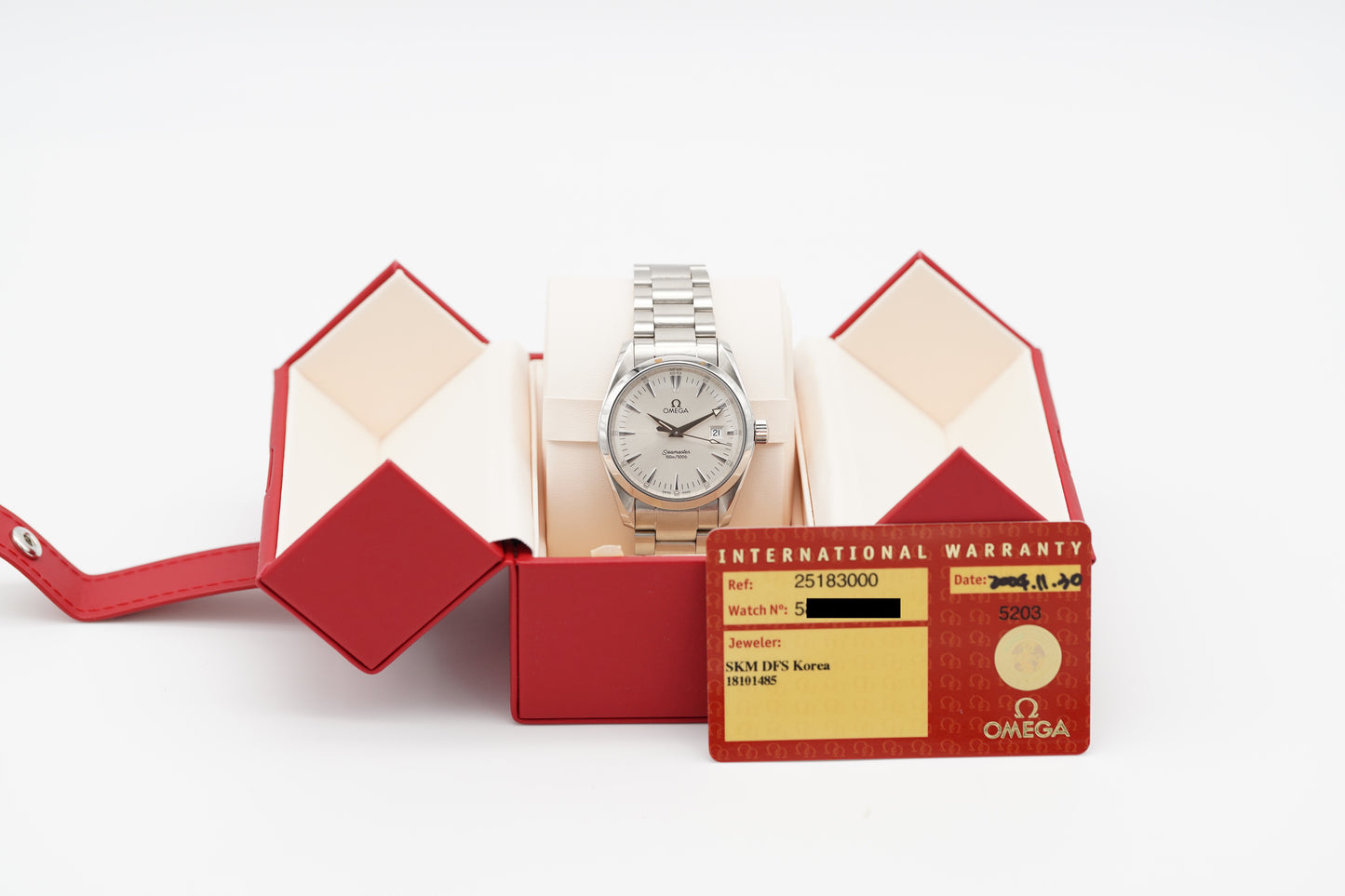 Omega Seamaster Aqua Terra 150 Silber 2518.30 Papiere 2004