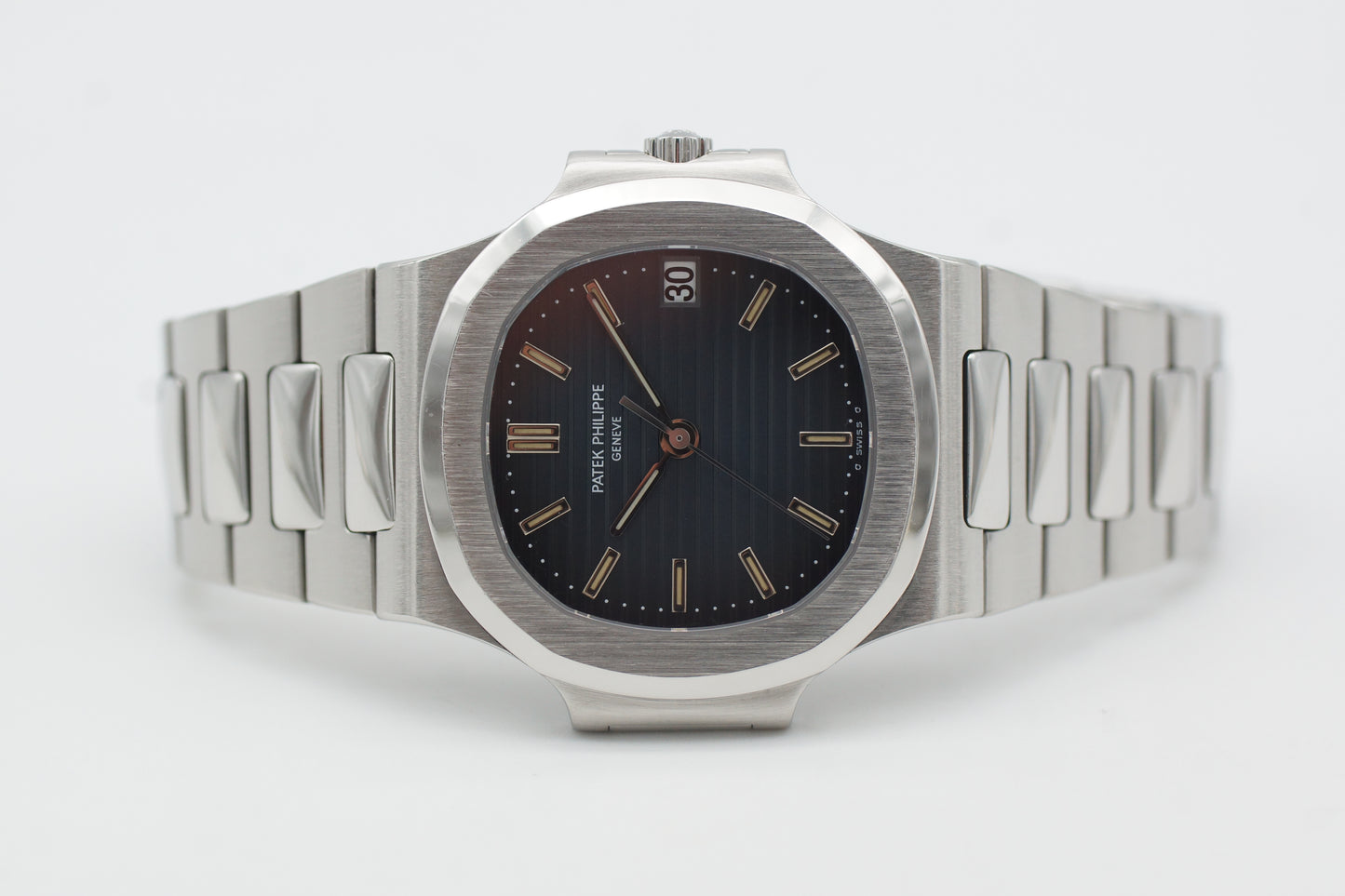 Patek Philippe Nautilus 3800/1 Stahl Blau PP Service/Archiv 2001