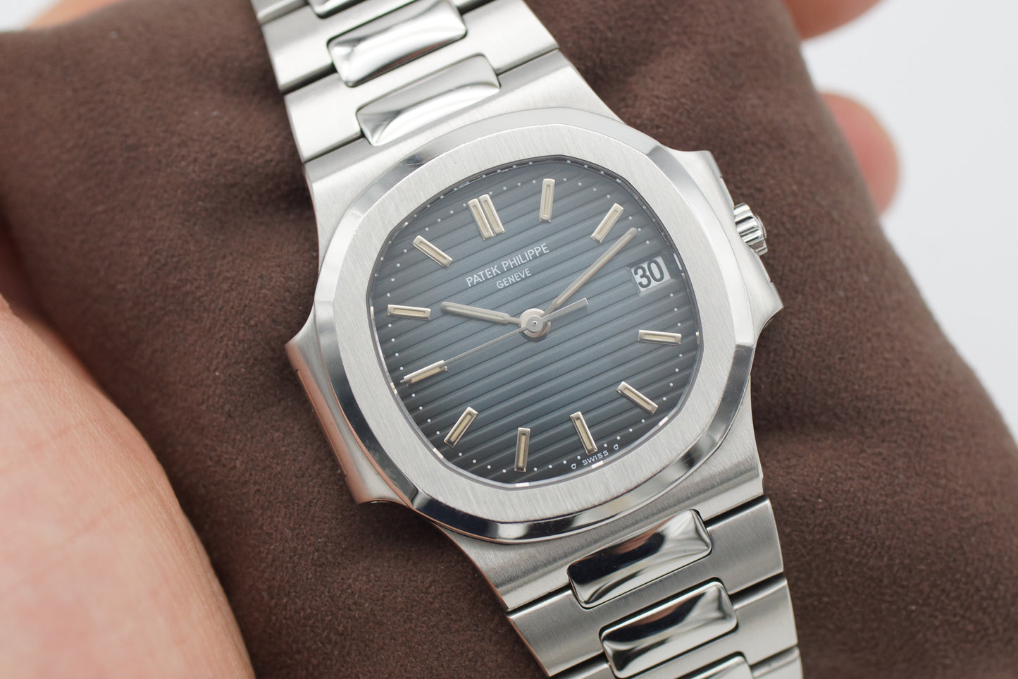 Patek Philippe Nautilus 3800/1 Stahl Blau PP Service/Archiv 2001