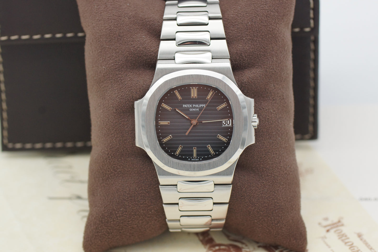 Patek Philippe Nautilus 3800/1 Stahl Blau PP Service/Archiv 2001