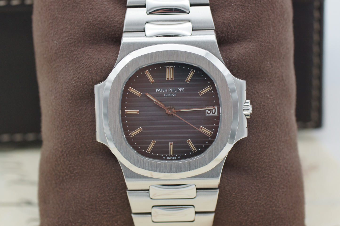 Patek Philippe Nautilus 3800/1 Stahl Blau PP Service/Archiv 2001