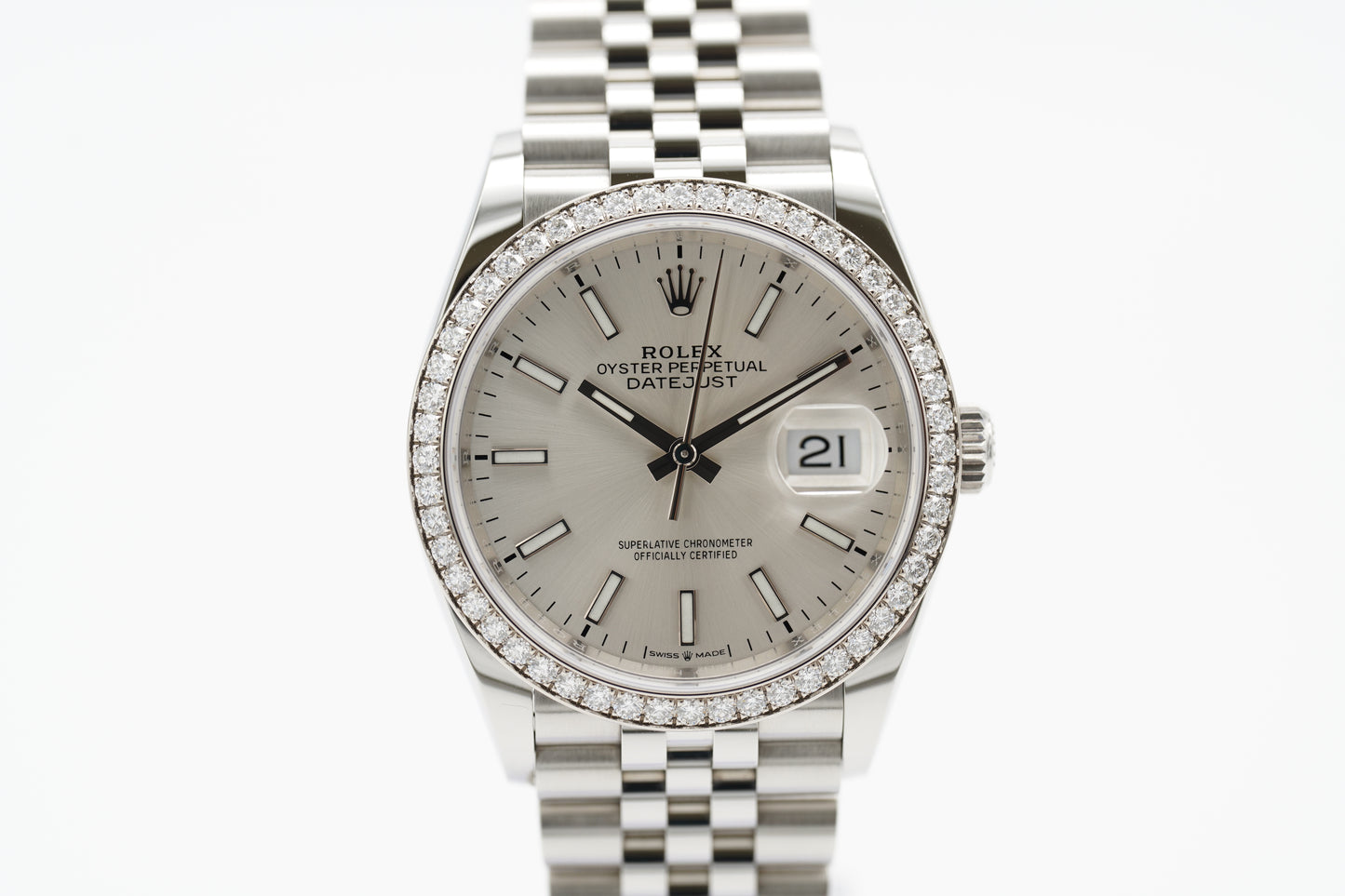 Rolex Datejust 36 Silber 126284RBR Full-Set 2022 (LC100)