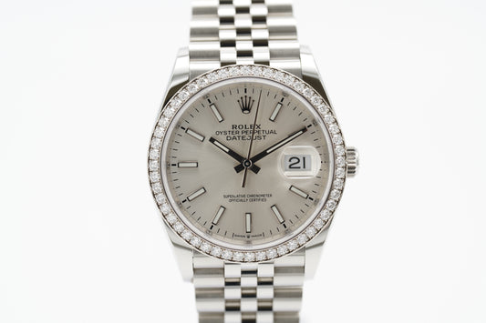 Rolex Datejust 36 Silber 126284RBR Full-Set 2022 (LC100)