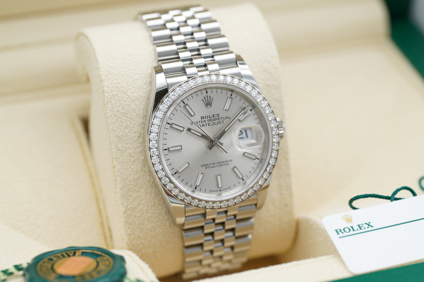 Rolex Datejust 36 Silber 126284RBR Full-Set 2022 (LC100)