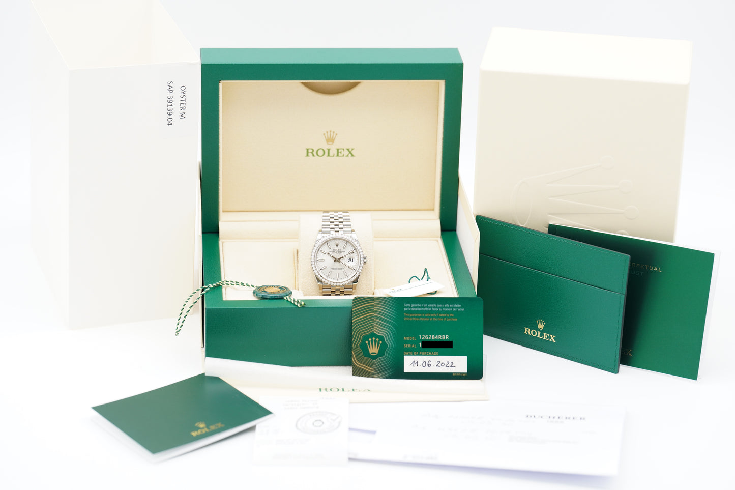 Rolex Datejust 36 Silber 126284RBR Full-Set 2022 (LC100)