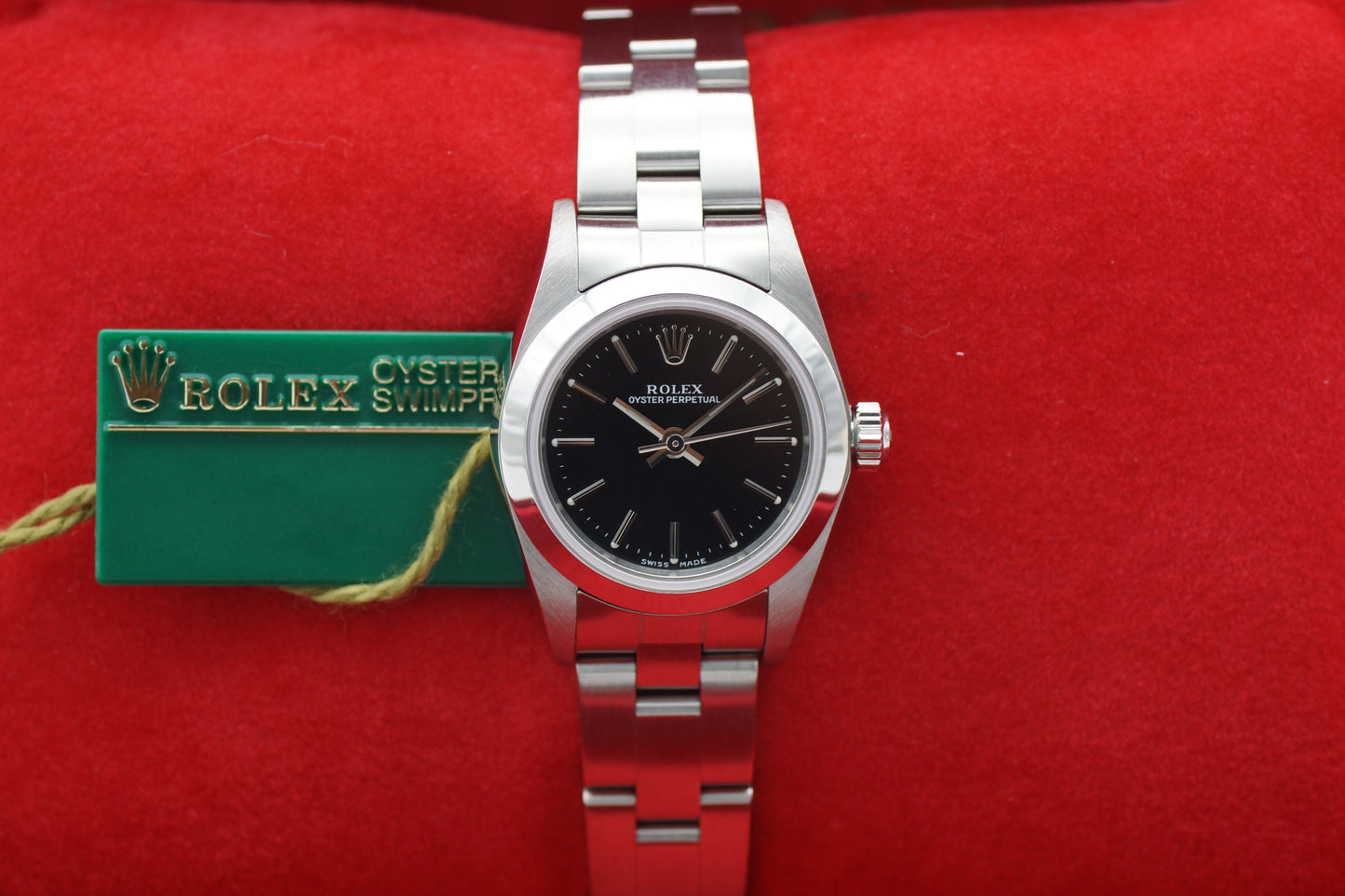 Rolex Lady Oyster Perpetual 76080 Schwarz Box/Papiere 2001