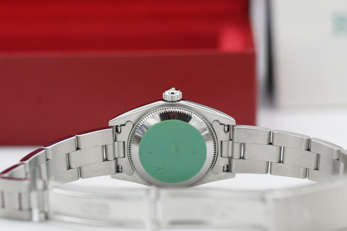 Rolex Lady Oyster Perpetual 76080 Schwarz Box/Papiere 2001