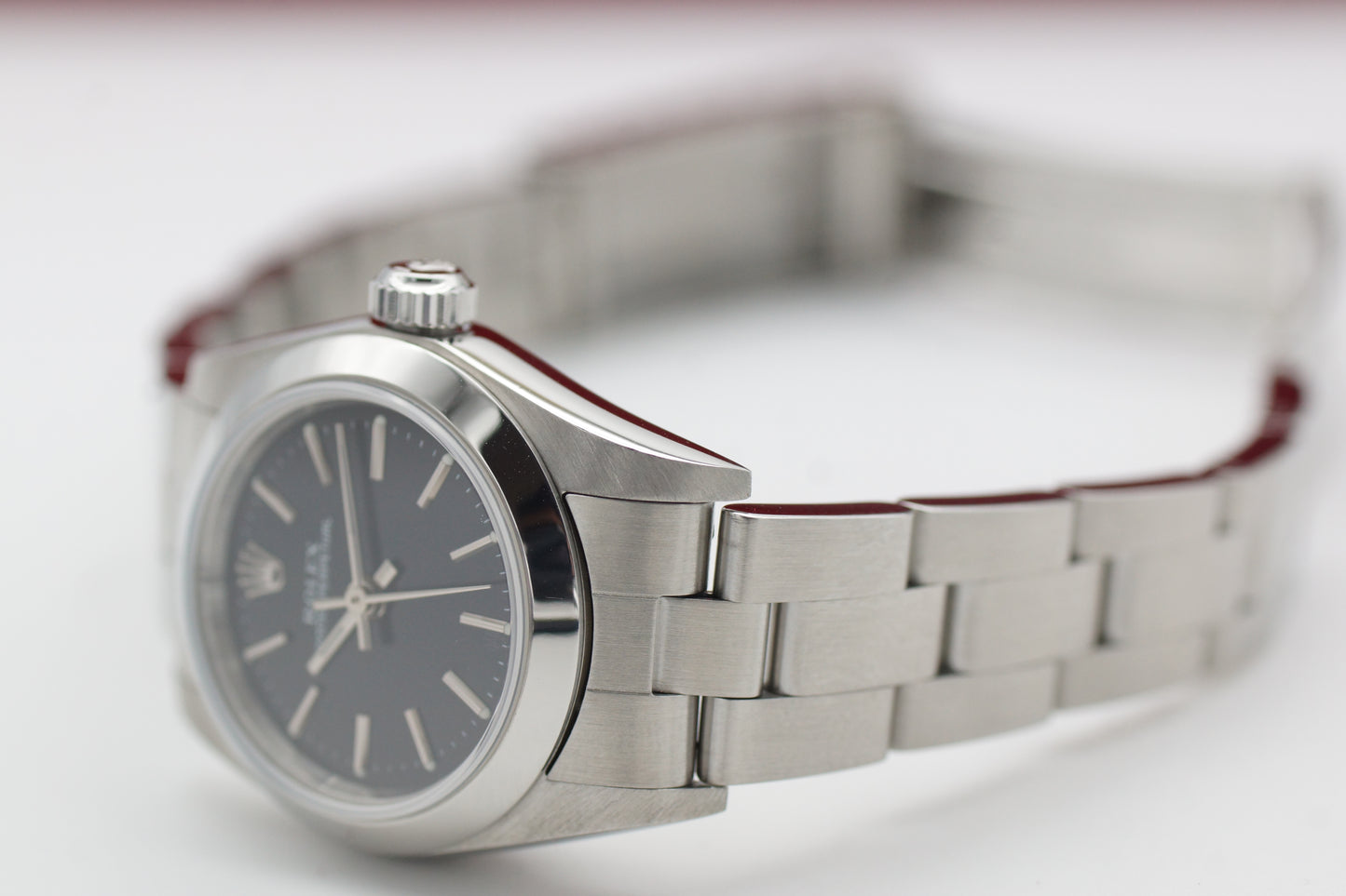 Rolex Lady Oyster Perpetual 76080 Schwarz Box/Papiere 2001