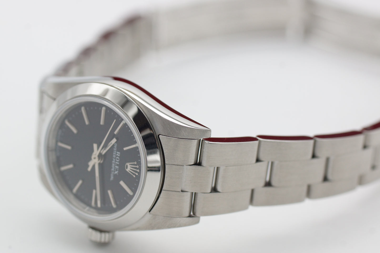 Rolex Lady Oyster Perpetual 76080 Schwarz Box/Papiere 2001