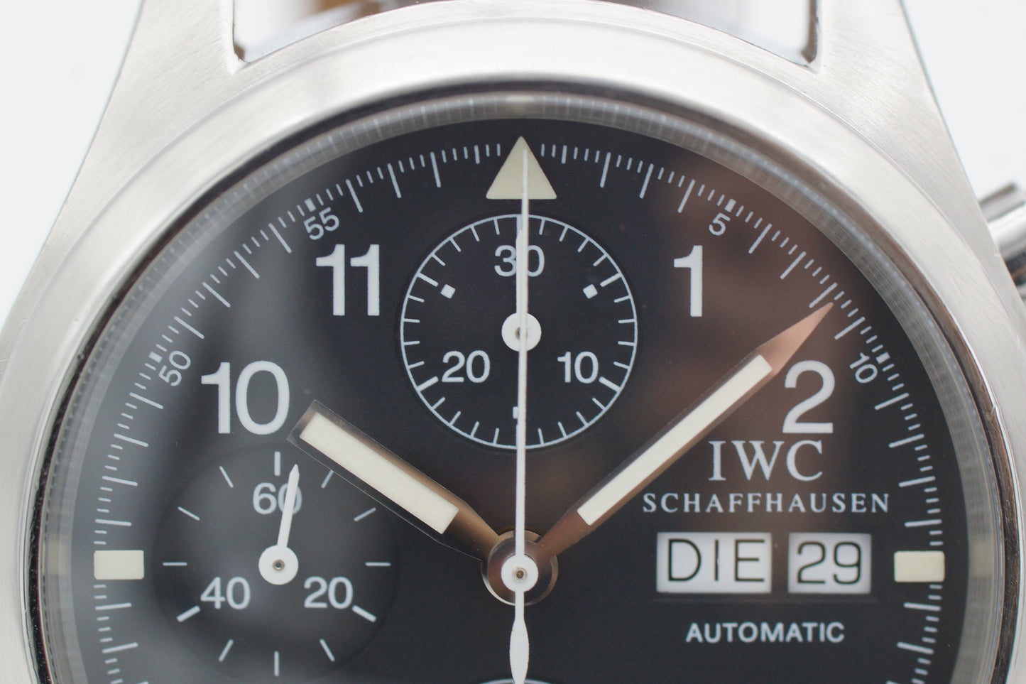 IWC Pilot Fliegeruhr Chronograph IW3706 Stahl 39mm Tritium 1990
