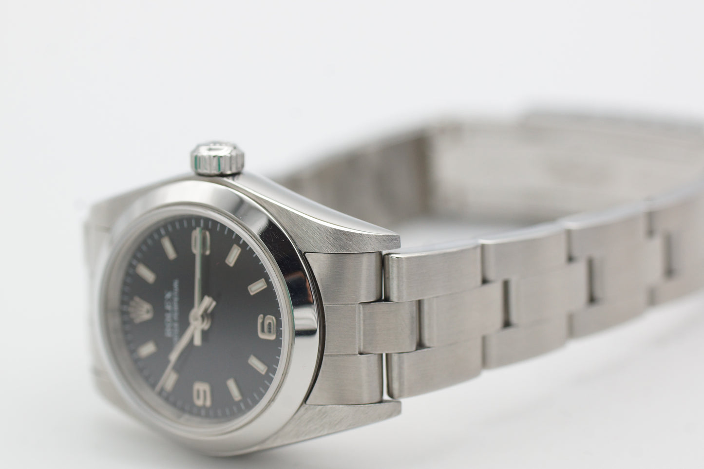 Rolex Lady Oyster Perpetual 76080 Schwarz Box/Papiere 2001