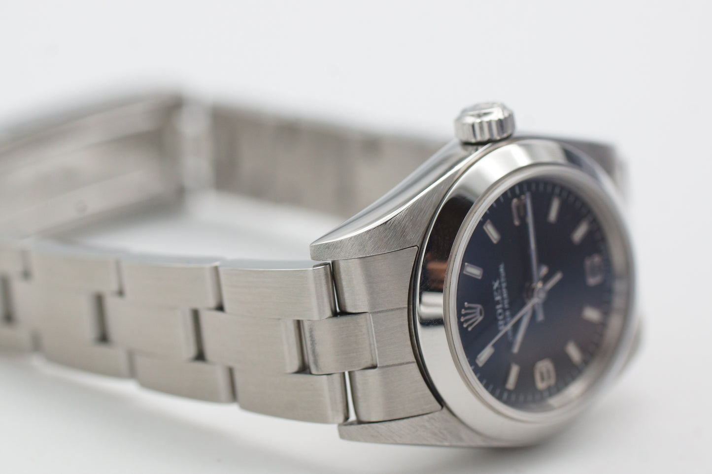 Rolex Lady Oyster Perpetual 76080 Schwarz Box/Papiere 2001