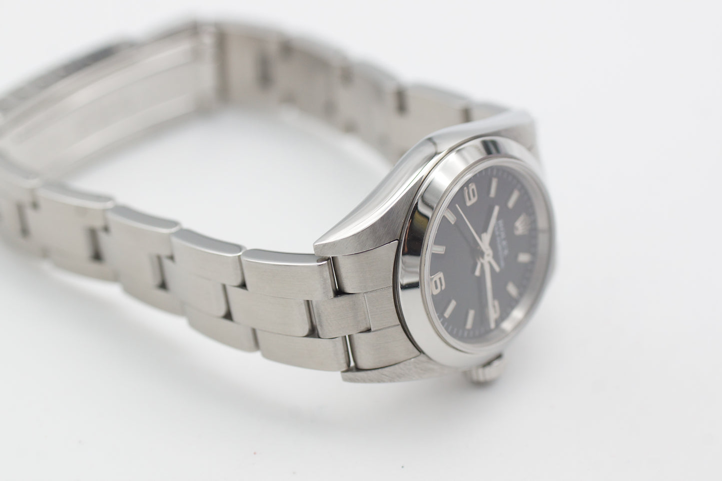 Rolex Lady Oyster Perpetual 76080 Schwarz Box/Papiere 2001