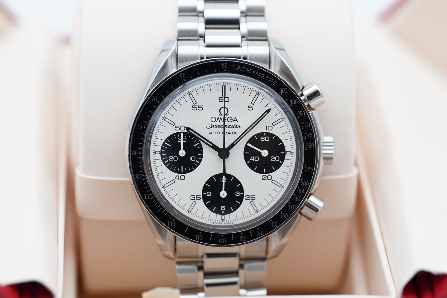 Omega Speedmaster Reduced Albino Weiß 3510.20 Box 1998