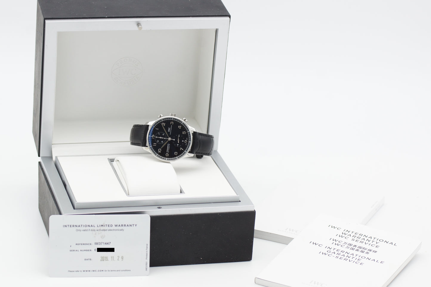 IWC Portugieser Chronograph IW371447 Schwarz Full-Set 2019