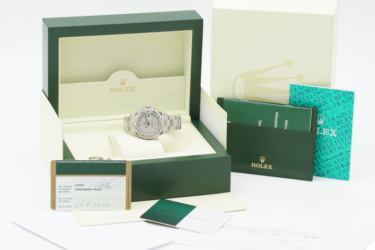 Rolex Yacht-Master 35 Medium Rhodium 168622 Full-Set 2011
