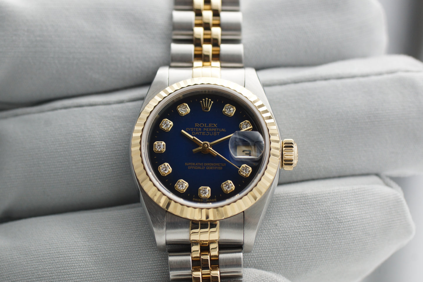 Rolex Lady-Datejust 79173G Diamant Blau 2000