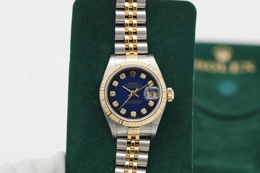 Rolex Lady-Datejust 79173G Diamant Blau 2000