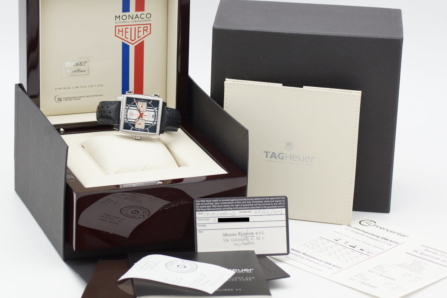 TAG Heuer Monaco 39mm Blau CAW211D Full-Set 2013