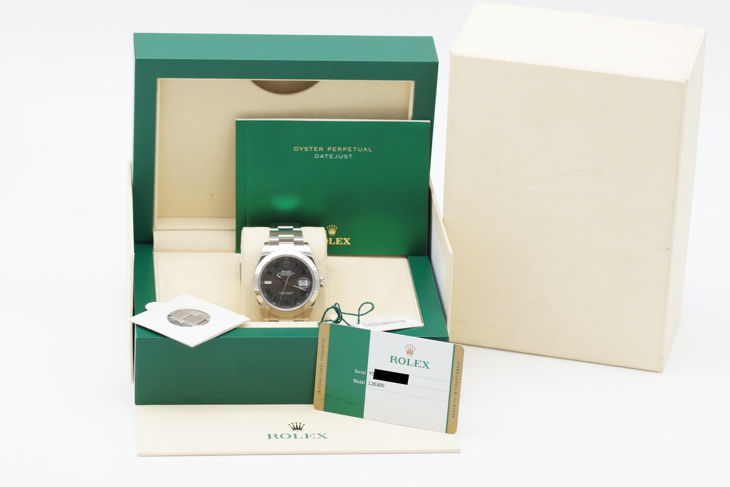 Rolex Datejust 41 126300 Wimbledon Grau Full-Set 2019