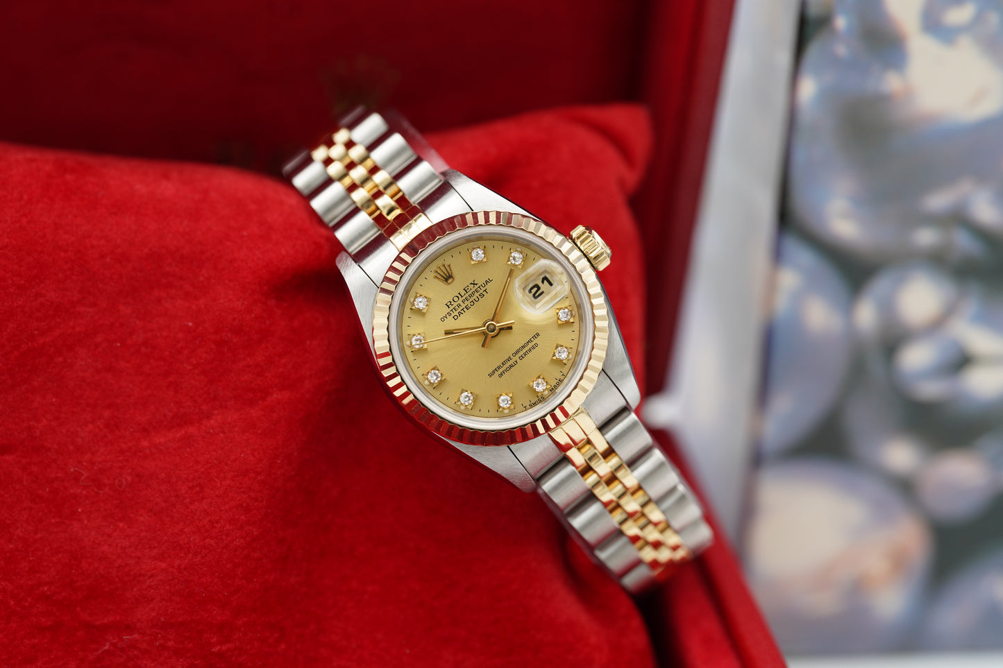 Rolex Lady-Datejust 26 Bicolor 69173G Diamantblatt Box/Papiere 1994