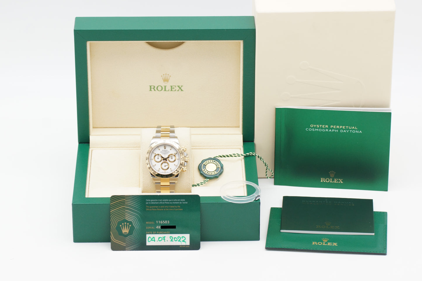 Rolex Cosmograph Daytona Bicolor Weiß 116503 Full-Set 2022
