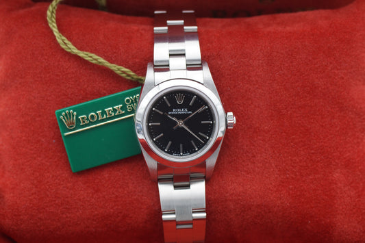 Rolex Lady Oyster Perpetual 76080 Schwarz Full-Set 2002