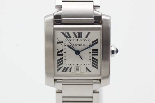 Cartier Tank Française W51002Q3 Weiß Full-Set 2005