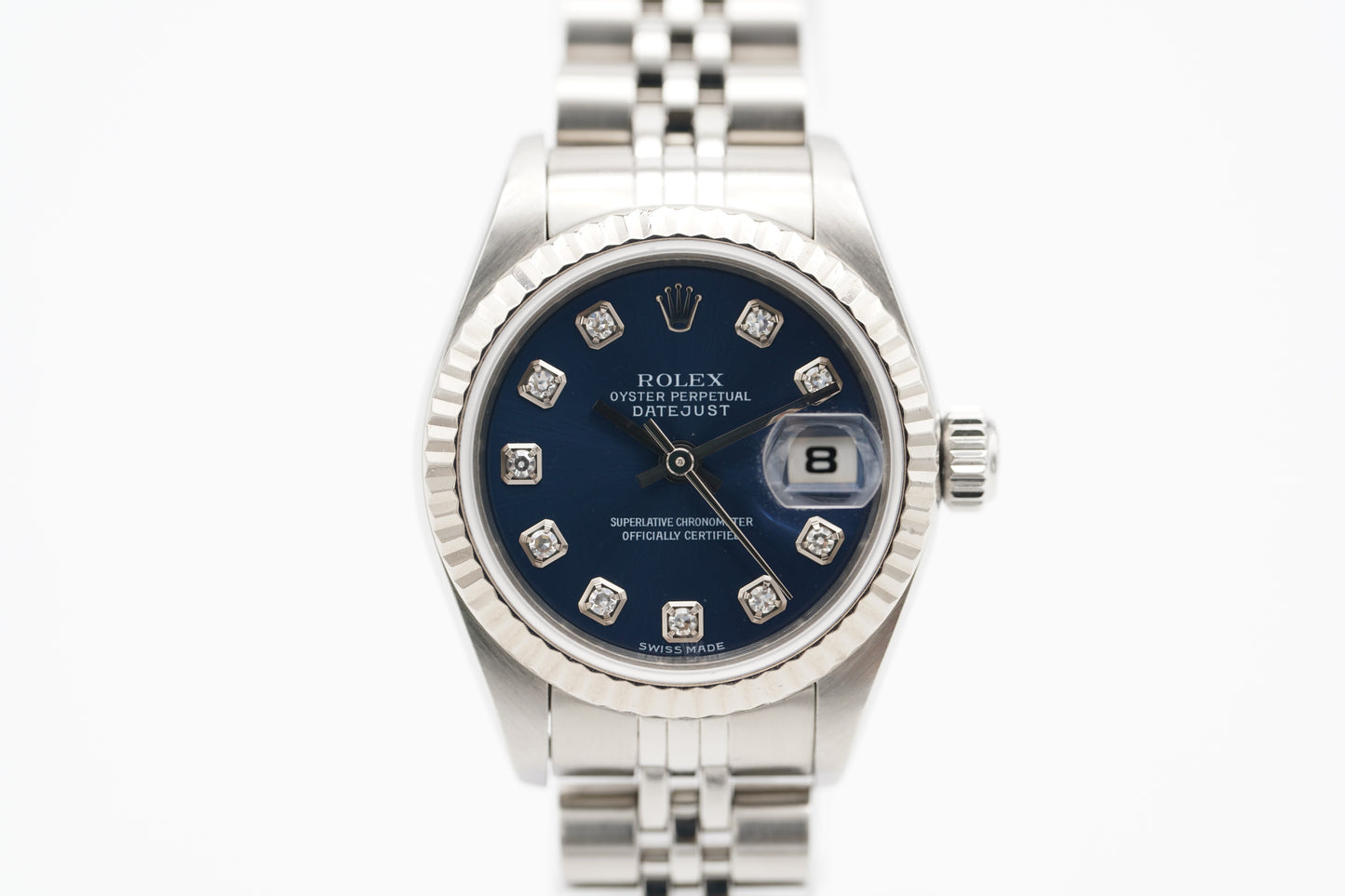 Rolex Lady-Datejust 79174G Blau Diamanten Full-Set 2005