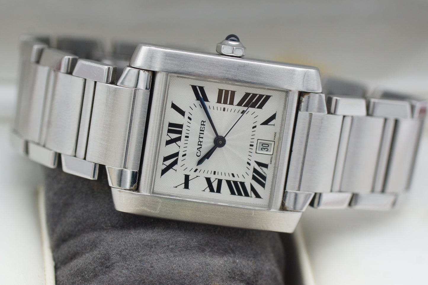Cartier Tank Française W51002Q3 Weiß Full-Set 2005