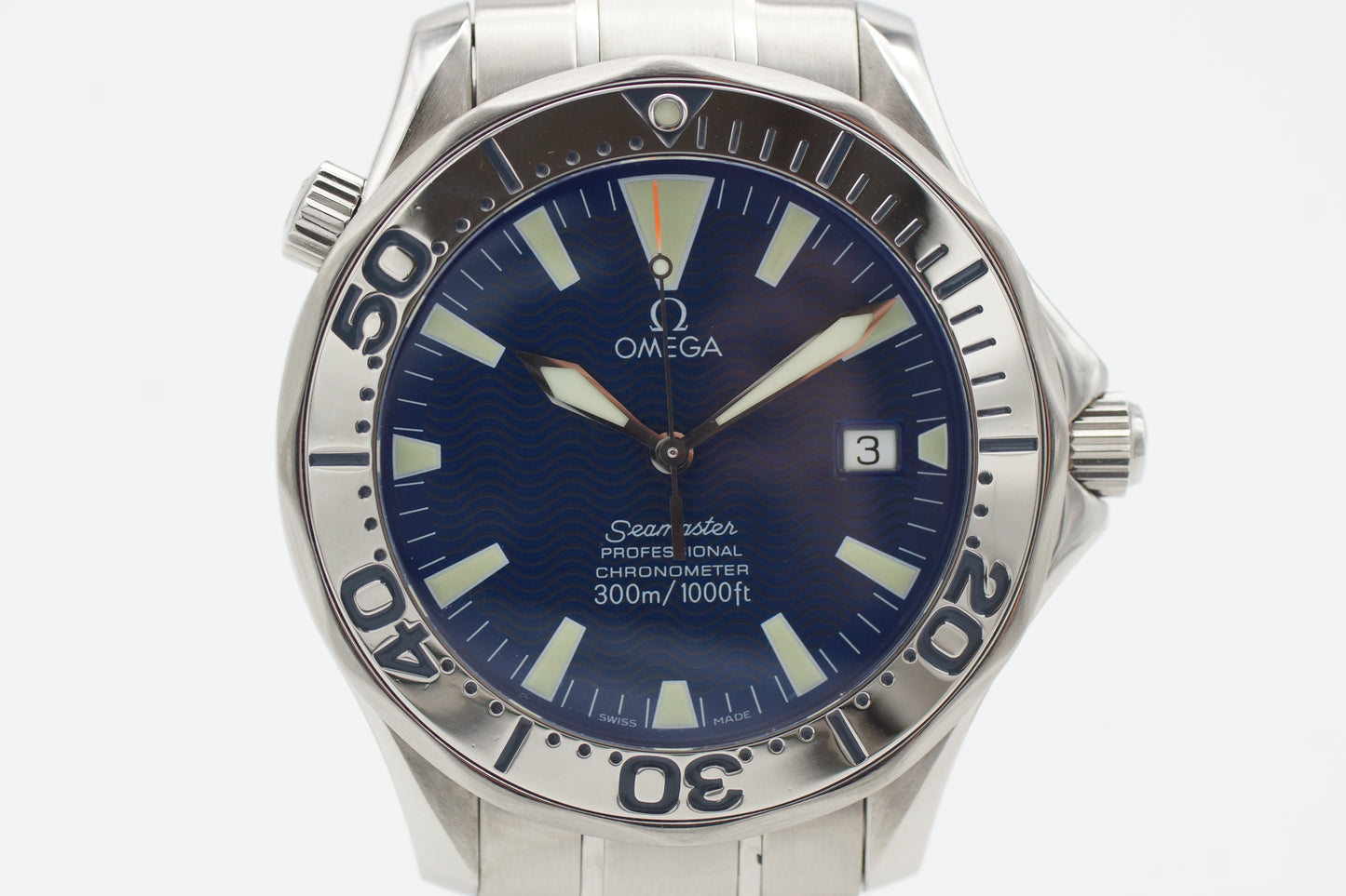 Omega Seamaster Diver Electric Blue 2255.80 41mm Booklet/Papiere 1999