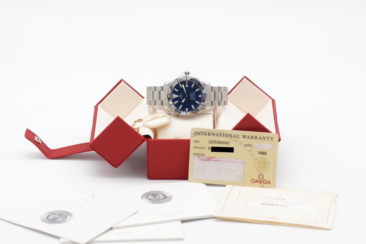 Omega Seamaster Diver Electric Blue 2255.80 41mm Booklet/Papiere 1999